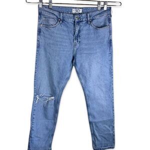 Like New Free People - We the Free - Denim Straight Leg Distressed Jean Size 30